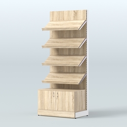 Стеллаж для хлеба и выпечки с четырьмя наклонными полками и накопителем Феникс №13Н, Дуб Сонома