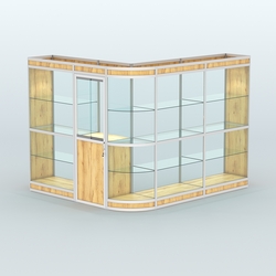 Павильон из профиля угловой №2в (5,5 кв.м), Дуб Золотистый
