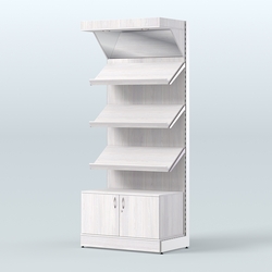 Стеллаж для хлеба и выпечки с тремя наклонными полками, накопителем и фризом Феникс №11ФН, Ясень Анкор светлый