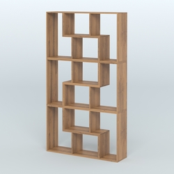 Высокий торговый стеллаж Лофт №3 шестимодульный, Орех