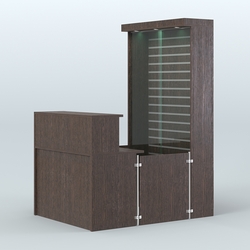 Мини павильон для торговли с большой застекленной эко-панелью СЛОТ №9 (2 кв.м), Дуб Венге