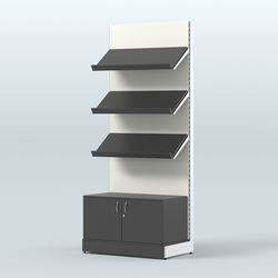 Стеллаж для хлеба и выпечки с тремя наклонными полками и накопителем Феникс №11, Черный и Белый