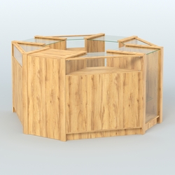 Торговый островок в стиле ЛОФТ с прозрачными фасадами №3 (4,72 кв.м), Дуб Золотистый