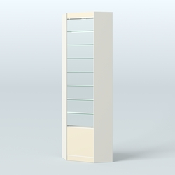 Высокая витрина серии Эконом №305А внутренний угол (без дверей), Белый + Крем Вайс