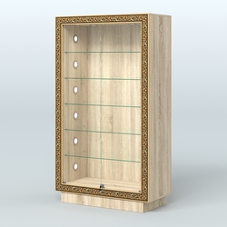 Низкая витрина с декором и замком НБА-505С, Дуб сонома