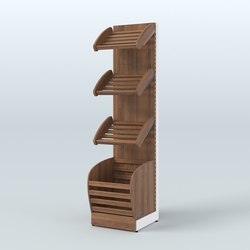 Малый стеллаж для хлеба и выпечки с нижней корзиной Феникс №4К, Орех