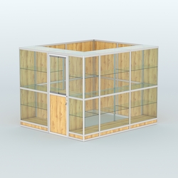 Павильон из профиля угловой №4г (5,5 кв.м), Дуб Золотистый