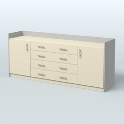 Тумба трехсоставная с ящиками Венди, Серый + Крем Вайс