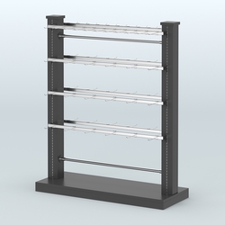 Островная система с перфорацией и пристенными поручнями под крючки с навеской №4, Черный