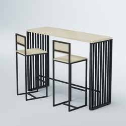 Комплект барный стол "Кофе-брейк" №6 и стулья, Крем Вайс