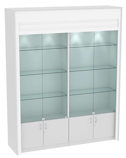 Торговая витрина двухсекционная с рольставнями ЭКДВ-300-1, Серый