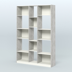 Стеллаж из ДСП серии ЛОФТ №14-1, Метрополитан Грей + Белый