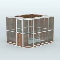 Павильон из профиля угловой №5г (5,5 кв.м), Орех