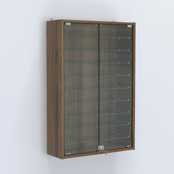 Витрина настенная №202-5А высокая с девятью полками, Орех