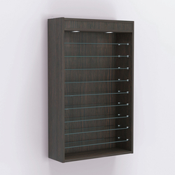 Витрина настенная №202-7Г открытая с фризом, Дуб Венге