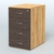 Тумба приставная для компактных столов 4 ящика с замком Тарли Дуб Золотистый + Дуб Венге