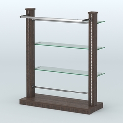 Островная система с перфорацией и тремя стеклянными полками №9, Дуб Венге