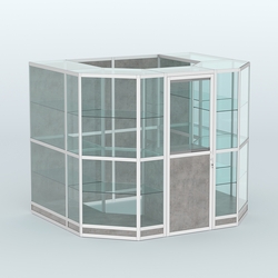 Павильон из профиля пристенный №7г (4,32 кв. м), Бетон Чикаго светло-серый F186 ST9