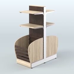 Низкий островной стеллаж средний для хлеба и выпечки СХОН-08, Дуб Сонома + Дуб Венге