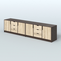 Тумба Модесто, комплект, Дуб Венге + Дуб Сонома