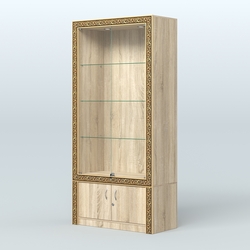 Витрина с декором и дверками №ВБА-1, Дуб сонома