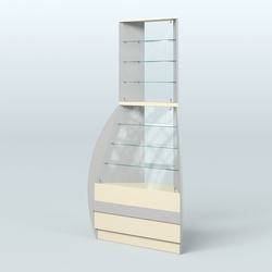 Витрина внешний угол БРИЗ №3, Серый + Крем Вайс