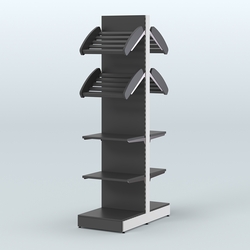 Высокий узкий островной стеллаж для хлеба и выпечки СХОВ-06, Черный