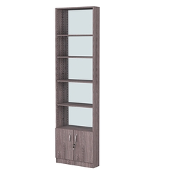 Стеллаж из ДСП с 4-мя полками 150x600 мм серии LEVEL-4 №2-2 (З/C - ЗЕРКАЛО), Ясень Анкор темный