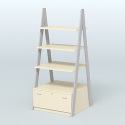 Торговая двусторонняя стойка ЛОФТ №4-950 с двумя тумбами Т-16, Серый + Крем Вайс