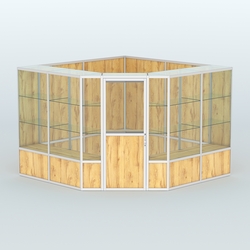 Павильон из профиля угловой №8б (9 кв.м), Дуб Золотистый