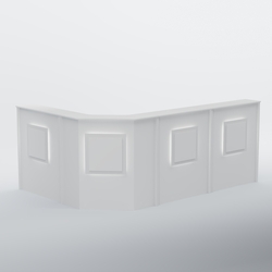 Ресепшен угловой большой КВАДРАТ №4, Белый