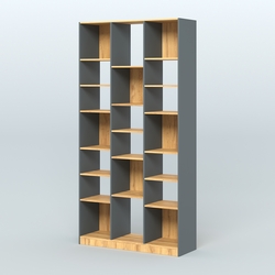 Стеллаж из ДСП серии ЛОФТ №10-2 с полками ДСП, Темно-Серый  + Дуб Золотистый