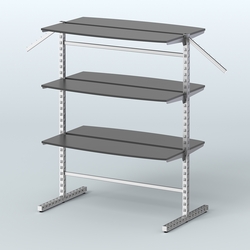 Система ЭЛЕГАНТ островная с шестью закруглёнными полками из ДСП №17б, Черный