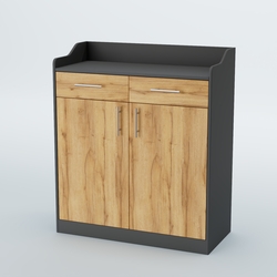 Стойка официанта "Бармен" №6, Темно-Серый  + Дуб Золотистый