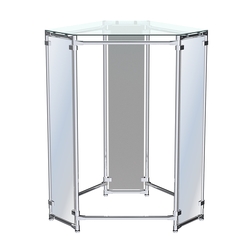 Вешало Прогресс №3-1 шестигранный (с прозрачной полкой стекло 6 мм и зеркалами), Серый