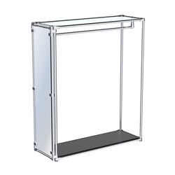 Хромированное вешало с зеркальным торцом ZTD-10 №1-1 с полкой стекло 6 мм, Черный