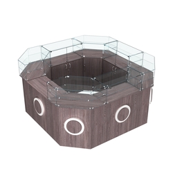 Торговый квадратный островок с накладками серии КРУГ №5 (7,62 кв.м), Ясень Анкор темный