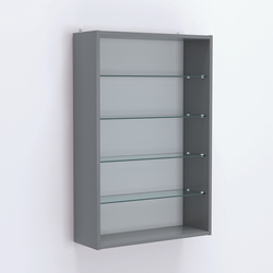 Витрина настенная №202-1Г открытая с четырьмя полками, Темно-Серый