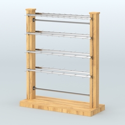 Островная система с перфорацией и пристенными поручнями под крючки с навеской №4, Дуб Золотистый