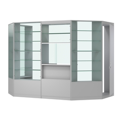 Пристенный торговый павильон из ДСП СЭСП №3 (4, 68 кв.м), Серый