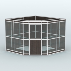 Павильон из профиля угловой №8в (9 кв.м), Дуб Венге