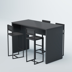 Комплект барный стол "Кофе-брейк" №1 и стулья, Антрацит