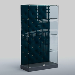 Низкая стеклянная витрина КАПИТОНЕ №5-ХП, Темно-серый + 11 Blue