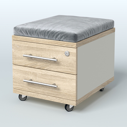 Тумба 2 ящика под подушку Лиани, цвет шамони темный, Белый + Дуб Сонома