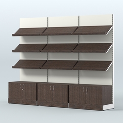 Стеллаж для хлеба и выпечки трехсекционный Феникс №1, Дуб Венге + Белый