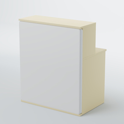 Ресепшен БАРХАТ СЕРЫЙ ПЕРЛАМУТР №1 (ровная поверхность), Крем вайс + Экокожа белая