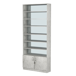 Стеллаж из ДСП с 6-ю полками 250x900 мм серии LEVEL-6 №11-2 (З/C - ЗЕРКАЛО), Метрополитан Грей