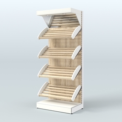 Стеллаж для хлеба и выпечки с полками - корзинами и фризом Феникс №10Ф, Белый + Дуб Сонома