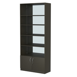 Стеллаж из ДСП с 4-мя полками 400x900 мм серии LEVEL-4 №14-2 (З/C - ЗЕРКАЛО), Черный