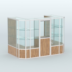 Павильон из профиля пристенный №6в (4,05 кв. м), Дуб Канзас коричневый